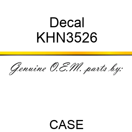 Decal KHN3526