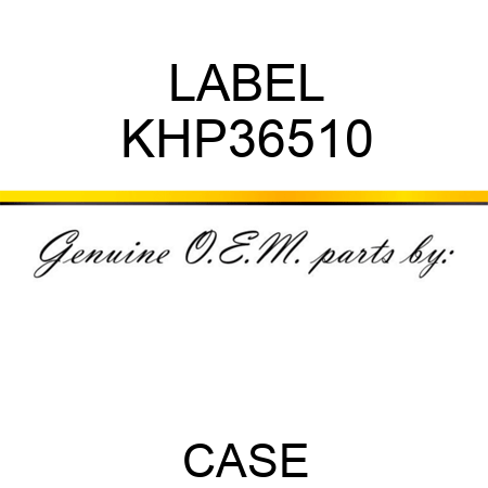 LABEL KHP36510