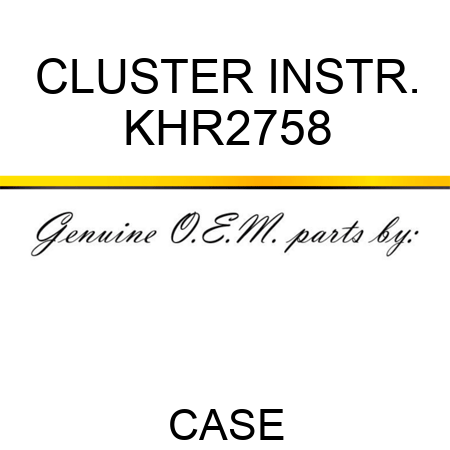 CLUSTER, INSTR. KHR2758