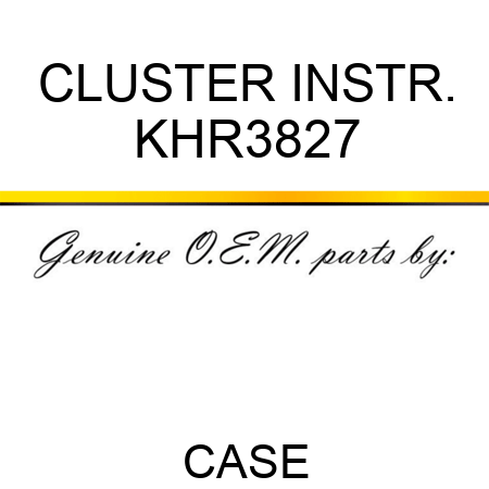 CLUSTER, INSTR. KHR3827