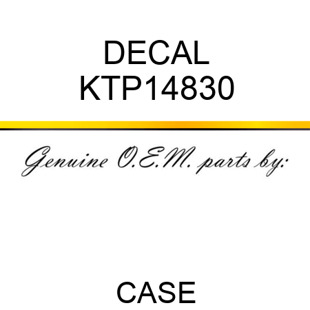 DECAL KTP14830