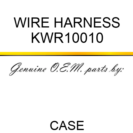 WIRE HARNESS KWR10010