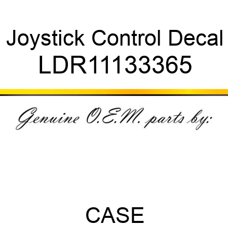 Joystick Control Decal LDR11133365