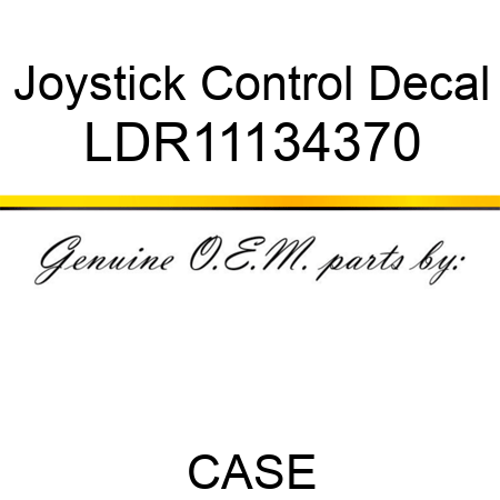 Joystick Control Decal LDR11134370