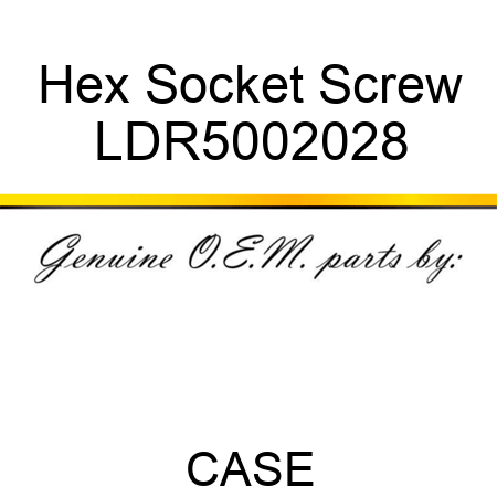 Hex Socket Screw LDR5002028