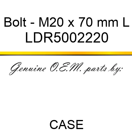Bolt - M20 x 70 mm L LDR5002220