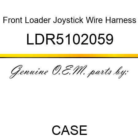 Front Loader Joystick Wire Harness LDR5102059