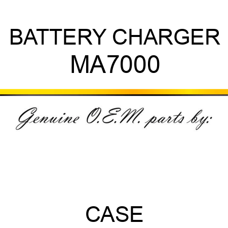BATTERY CHARGER MA7000