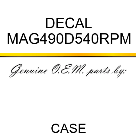 DECAL MAG490D540RPM