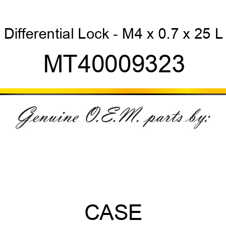 Differential Lock - M4 x 0.7 x 25 L MT40009323