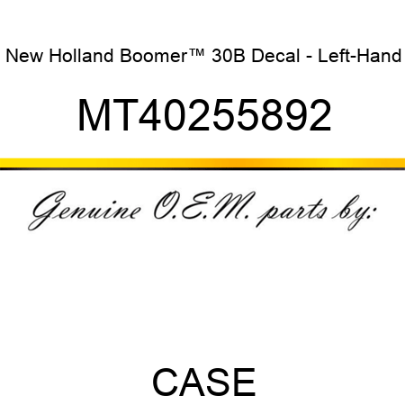 New Holland Boomer™ 30B Decal - Left-Hand MT40255892