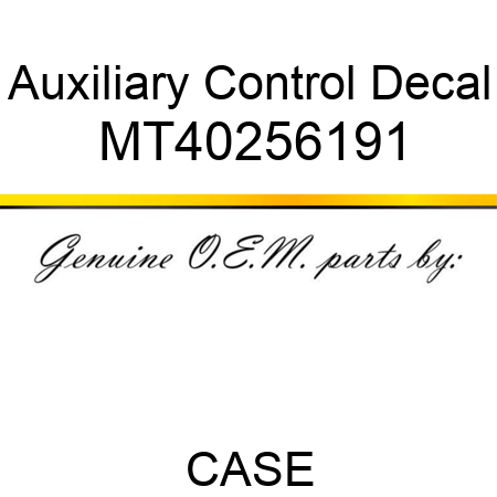 Auxiliary Control Decal MT40256191