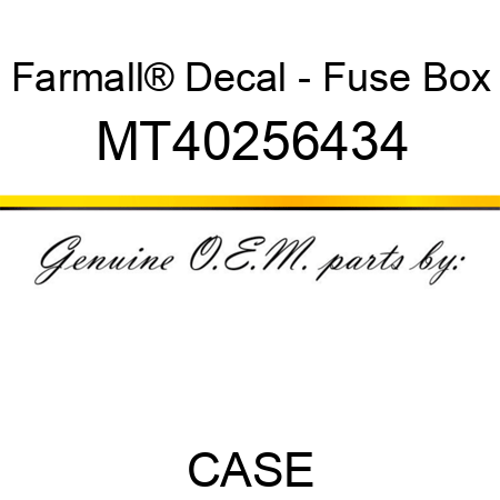 Farmall® Decal - Fuse Box MT40256434