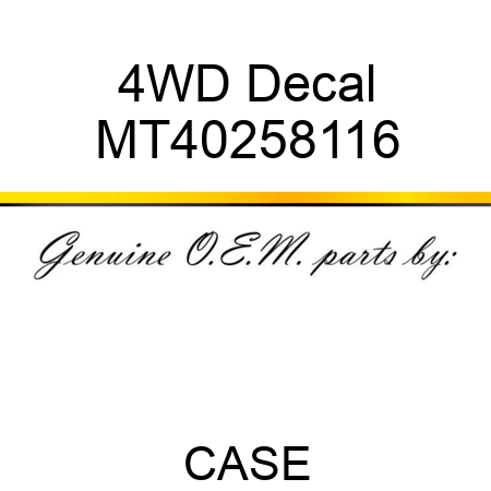 4WD Decal MT40258116