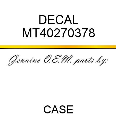DECAL MT40270378
