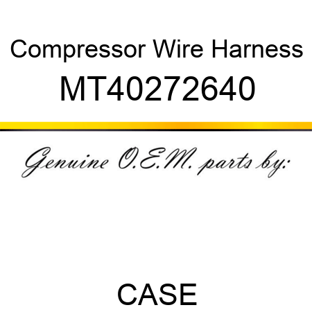 Compressor Wire Harness MT40272640