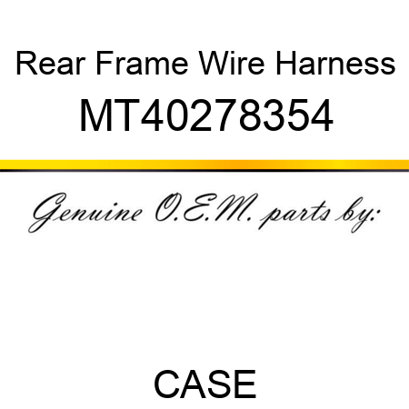 Rear Frame Wire Harness MT40278354