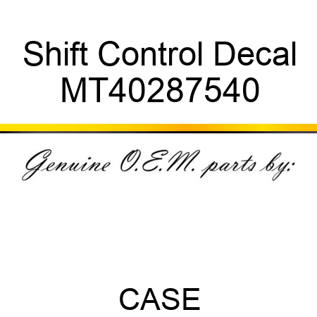 Shift Control Decal MT40287540