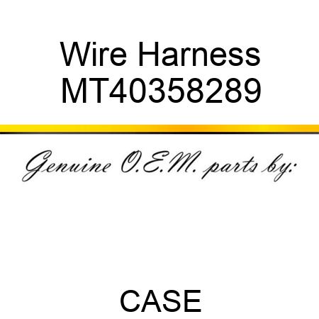 Wire Harness MT40358289