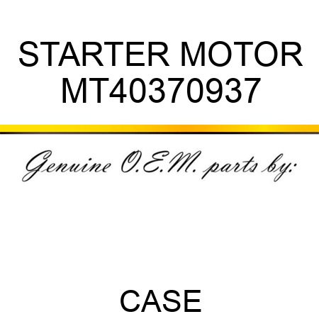 STARTER MOTOR MT40370937