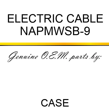 ELECTRIC CABLE NAPMWSB-9