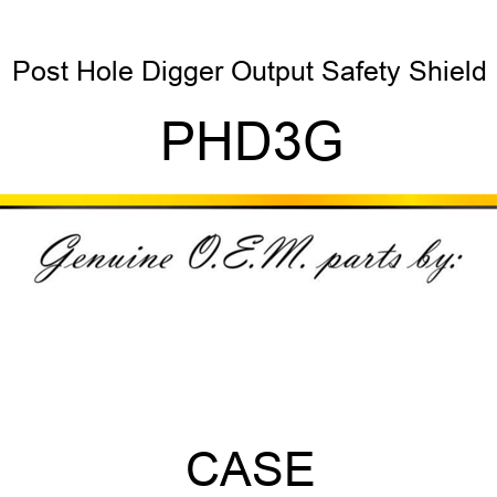 Post Hole Digger Output Safety Shield PHD3G