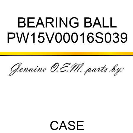BEARING, BALL PW15V00016S039