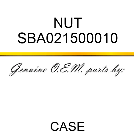 NUT SBA021500010