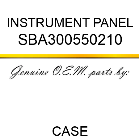 INSTRUMENT PANEL SBA300550210