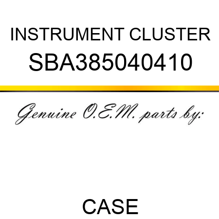 INSTRUMENT CLUSTER SBA385040410
