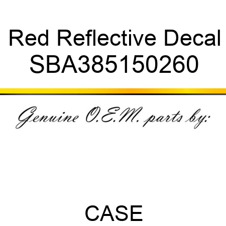 Red Reflective Decal SBA385150260