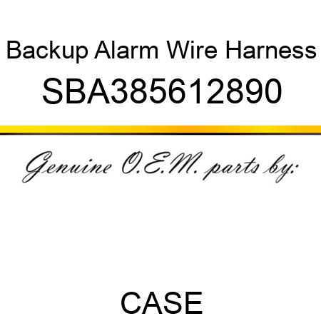 Backup Alarm Wire Harness SBA385612890