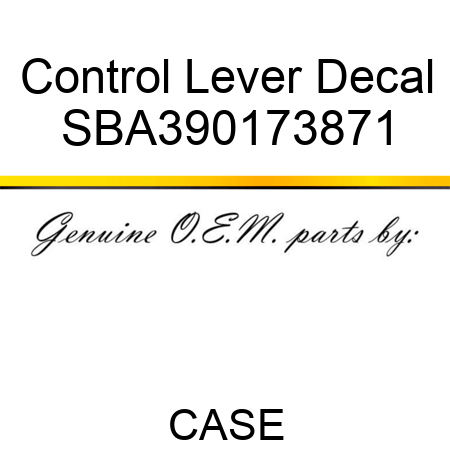 Control Lever Decal SBA390173871