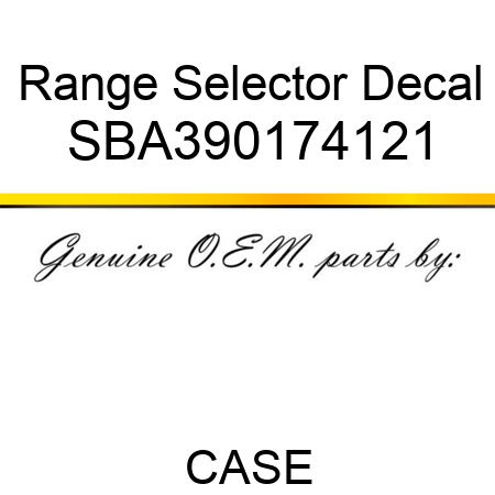 Range Selector Decal SBA390174121