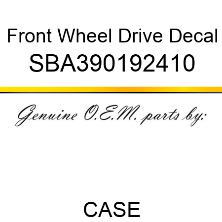 Front Wheel Drive Decal SBA390192410