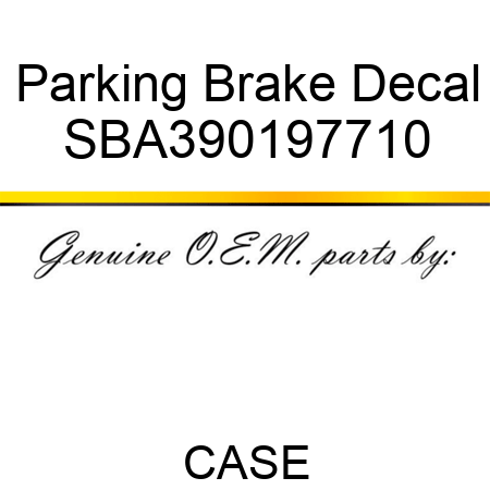 Parking Brake Decal SBA390197710
