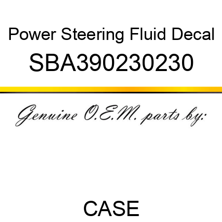 Power Steering Fluid Decal SBA390230230