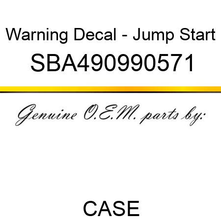 Warning Decal - Jump Start SBA490990571