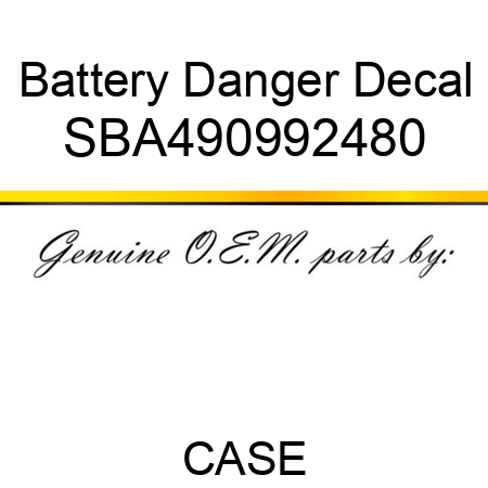 Battery Danger Decal SBA490992480