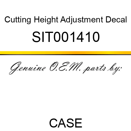 Cutting Height Adjustment Decal SIT001410