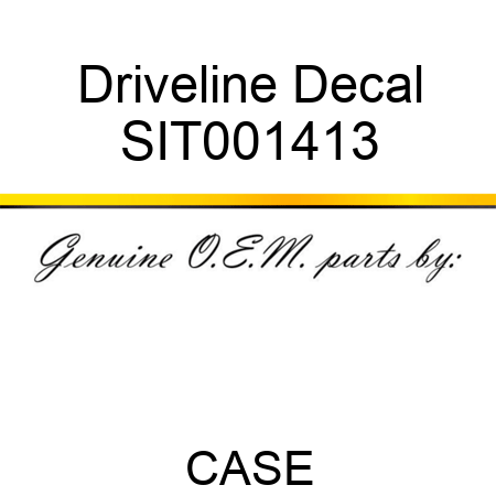 Driveline Decal SIT001413