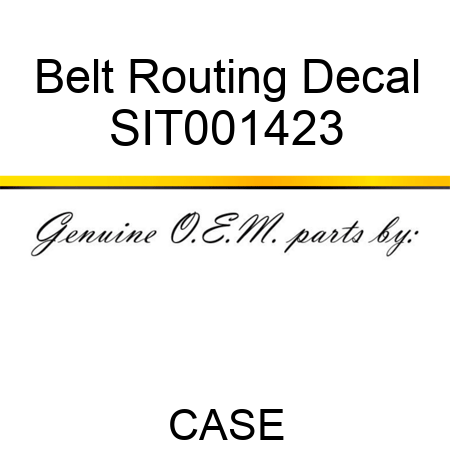Belt Routing Decal SIT001423