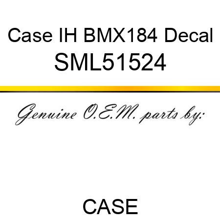 Case IH BMX184 Decal SML51524