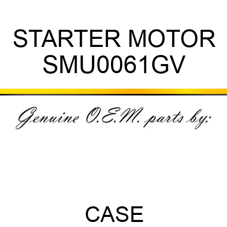 STARTER MOTOR SMU0061GV