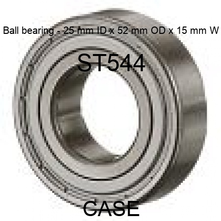 Ball bearing - 25 mm ID x 52 mm OD x 15 mm W ST544