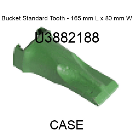 Bucket Standard Tooth - 165 mm L x 80 mm W U3882188