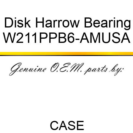 Disk Harrow Bearing W211PPB6-AMUSA