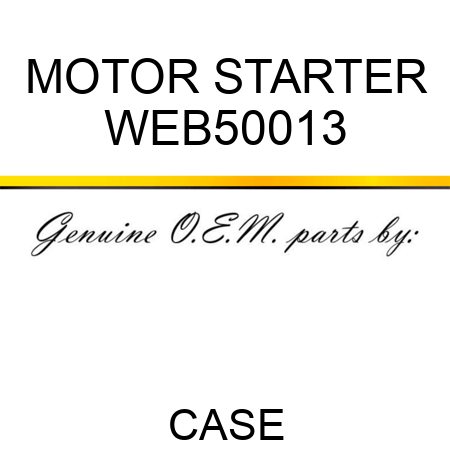 MOTOR, STARTER WEB50013