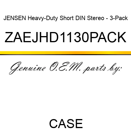 JENSEN Heavy-Duty Short DIN Stereo - 3-Pack ZAEJHD1130PACK