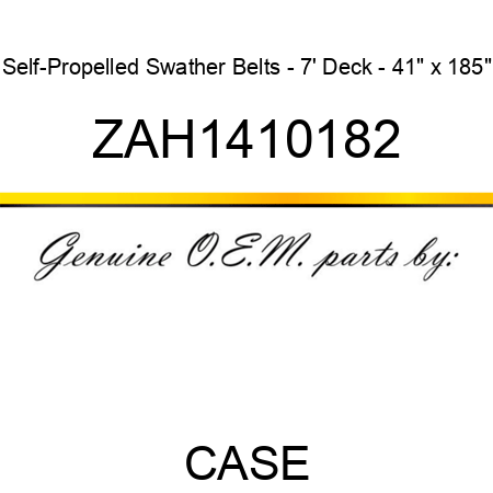 Self-Propelled Swather Belts - 7' Deck - 41" x 185" ZAH1410182